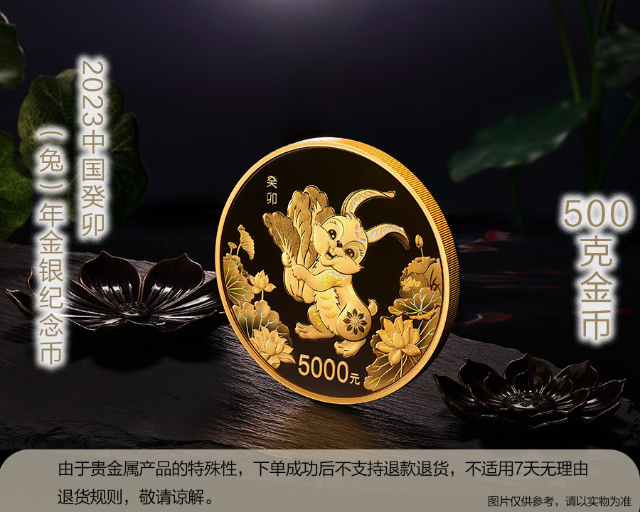 （500克金币）2023中国癸卯（兔）年金银币